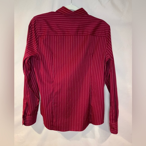 Eddie Bauer Red Striped Long Sleeve Button Down, Size L. - Picture 3 of 5